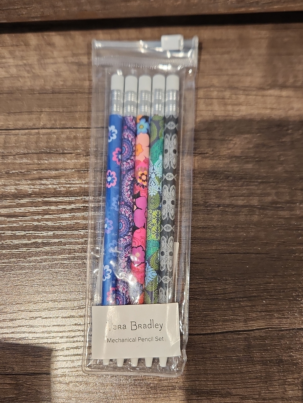 Vera Bradley Floral Mechanical Pencil Set - Blue, Pink, Green, Black Pk Of 5